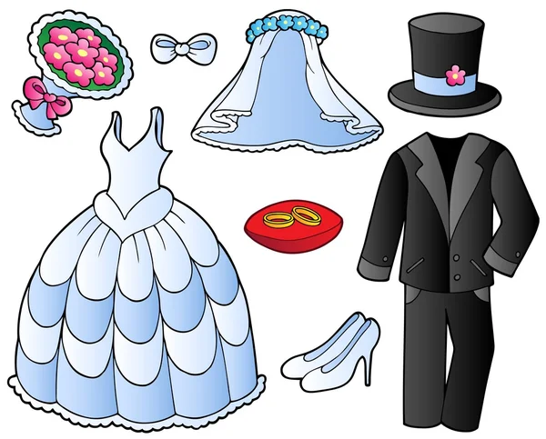 Collezione abiti da sposa — Vettoriale Stock