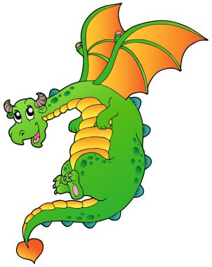 Flying fairy tale dragon clipart