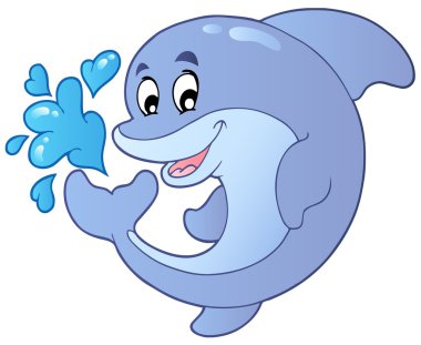 Happy smiling dolphin clipart