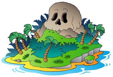 Pirate skull island clipart