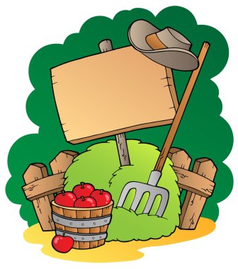 Wooden country board clipart