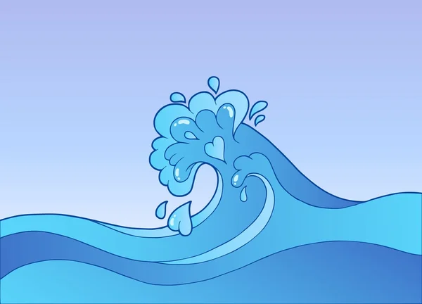Dessin animé vague d'eau — Image vectorielle