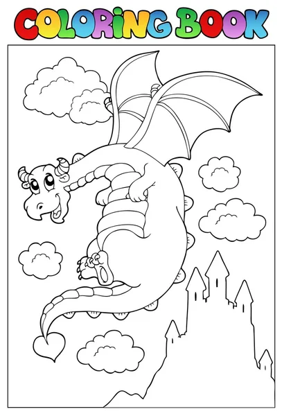 stock vector Coloring book with dragon 2