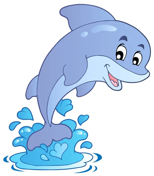 Happy jumping dolphin — Stock Vector