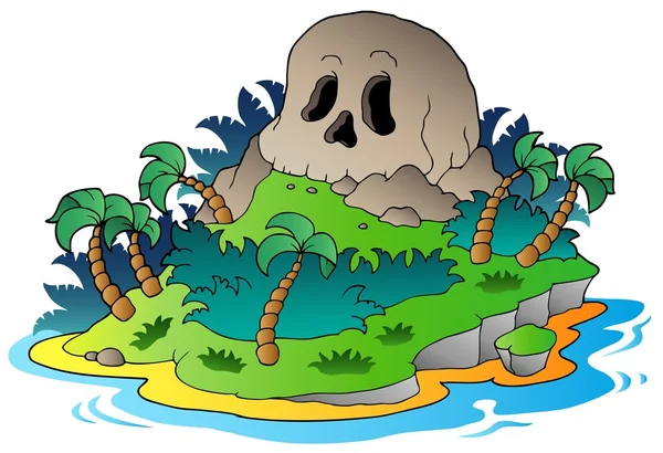 Pirátská lebka ostrov — Stockový vektor