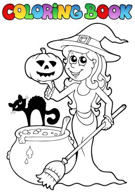 Coloring book Halloween topic 2 clipart