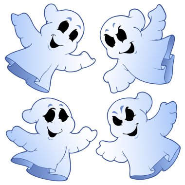 Four cute ghosts clipart