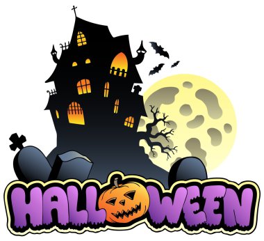 Halloween sign and image 2 clipart