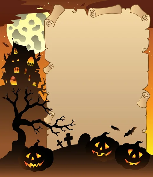 Parchemin avec Halloween thème 1 — Image vectorielle