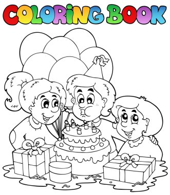 Coloring book with party theme 2 clipart