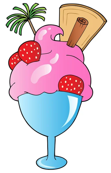 Bol de crème glacée dessin animé — Image vectorielle