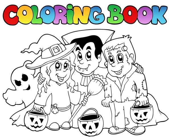 Boek halloween onderwerp 3 kleuren — Stockvector