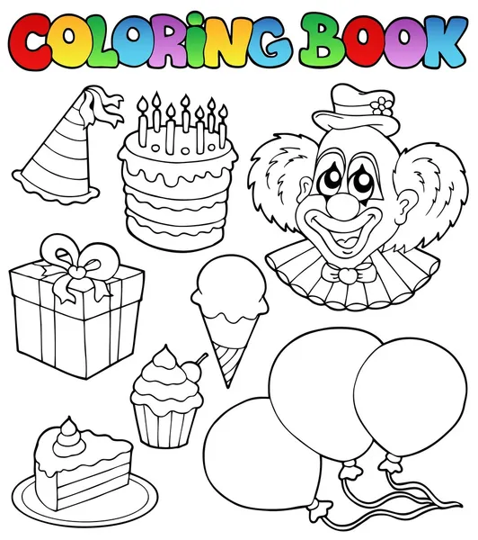 Livre à colorier avec thème de fête 1 — Image vectorielle