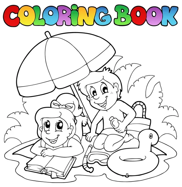 Libro da colorare con tema estivo 2 — Vettoriale Stock