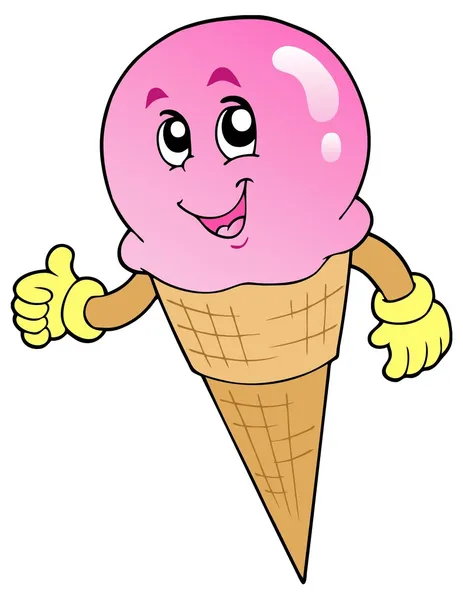 可爱笑脸冰淇淋 — 图库矢量图片