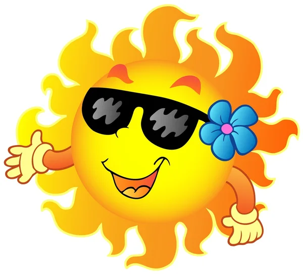 행복 한 여름 태양 1 — 스톡 벡터