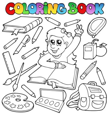 Coloring book school topic 1 clipart