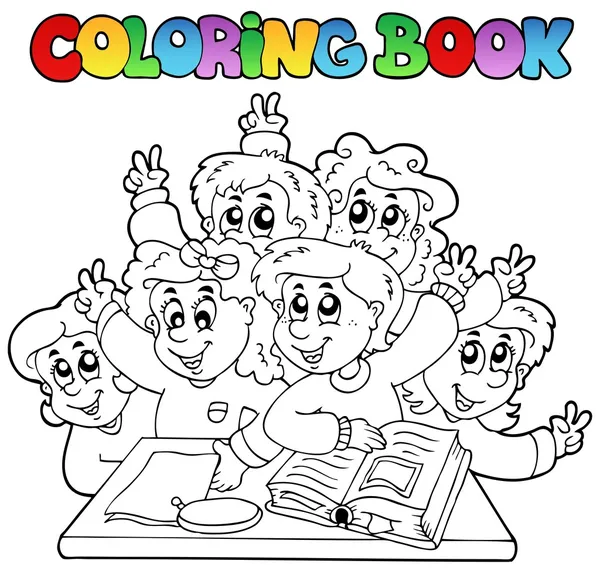 Färg bok skolan karikatyrerna 3 — Stock vektor