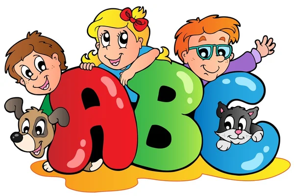 Thème scolaire avec lettres ABC — Image vectorielle