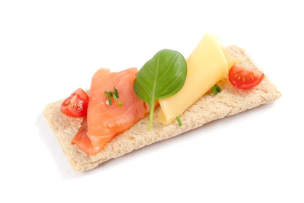 Diëtetische sandwich knäckebröd gezond ontbijt — Stockfoto