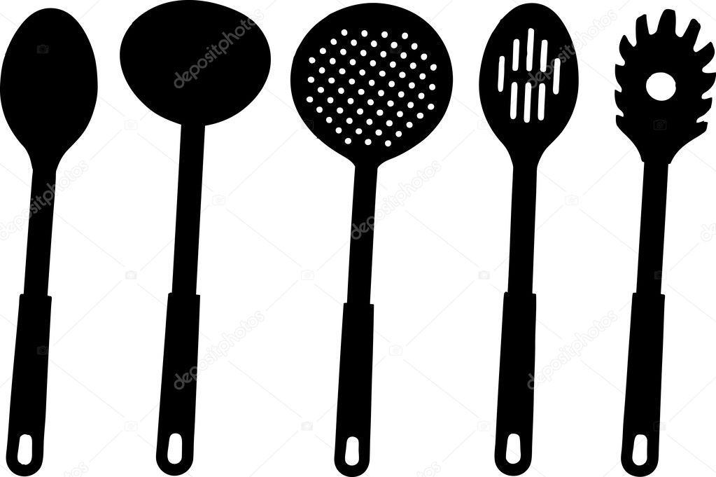 Kitchen utensils isolated on white vector, Stock vector