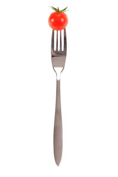 Tomate en un tenedor — Foto de Stock