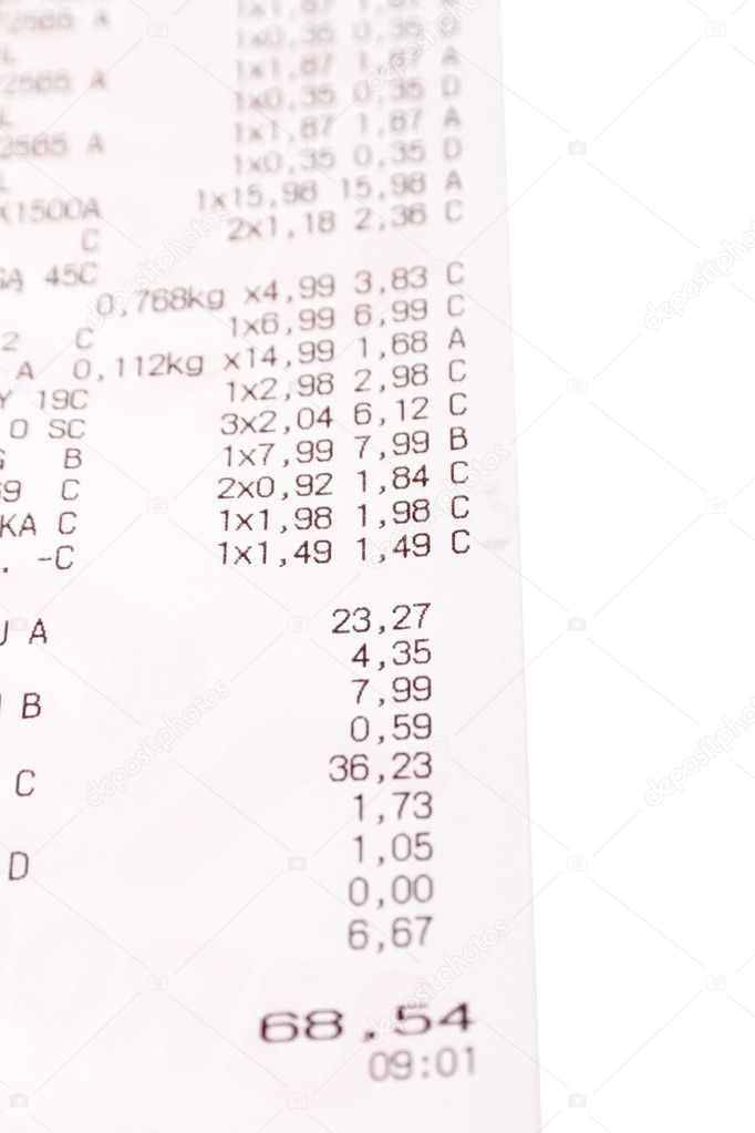 Shopping receipt Stock Photo by ©aguirre_mar 5826788