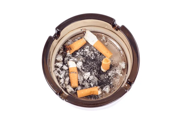 A flithy glass ash-tray — Stock Photo, Image