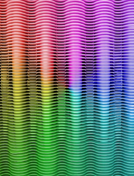Abstract rainbow metal grid, texture closeup. — Stock Photo, Image