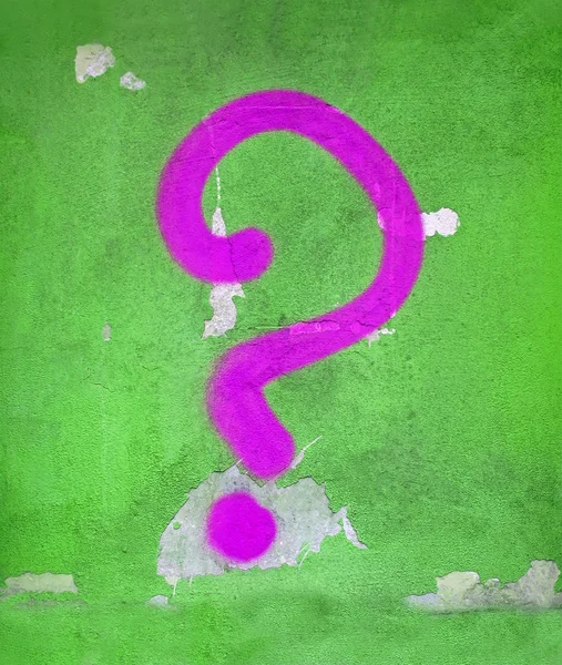 stock image Abstract question sign on wall, vintage details.