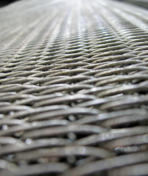 Griglia metallica d'argento, corrosione dei metalli, dettagli dell'industria . — Foto Stock