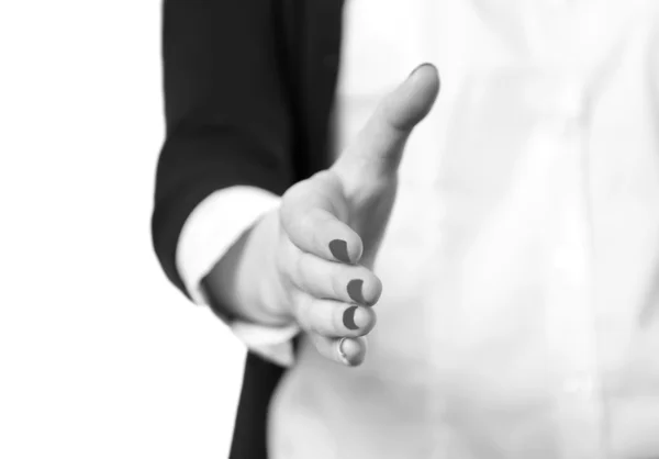Рука для рукостискання. Фото в чорно-білому стилі . — стокове фото