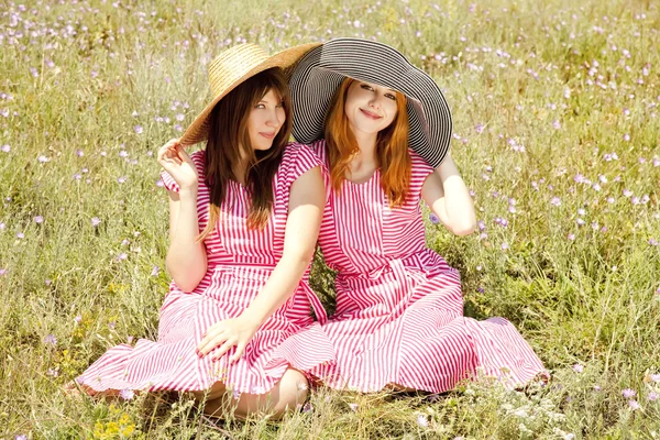 Zwei Mädchen auf dem Land. — Stockfoto