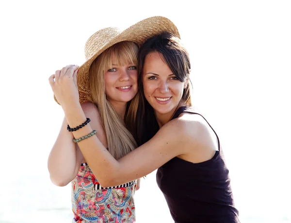 Two beautiful girls at beach — Stock Photo, Image