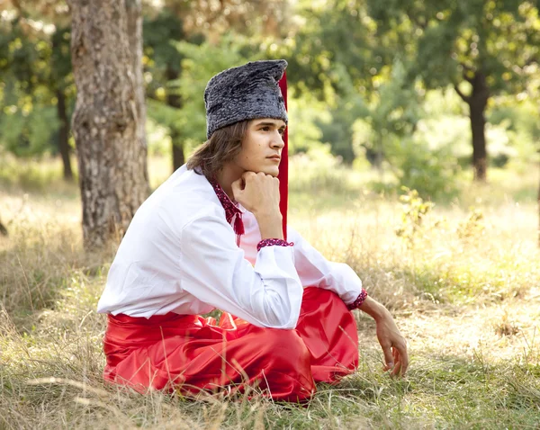 Cossack in national ukrainian dress. — Stock Photo, Image