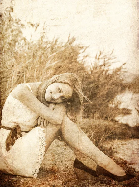 Dívka na venkovní. — Stock fotografie