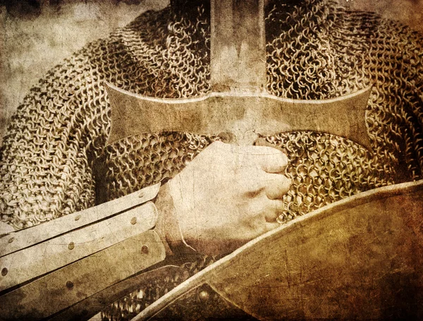 Фото рыцаря и меча . — стоковое фото