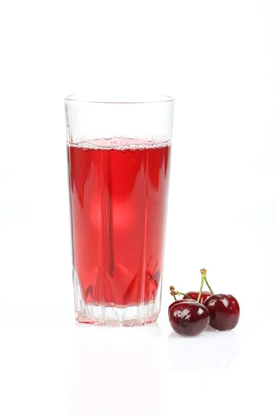 Succo di ciliegia e ciliegie — Foto Stock