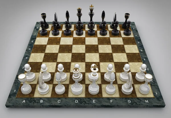 Composición con ajedrecistas — Foto de Stock