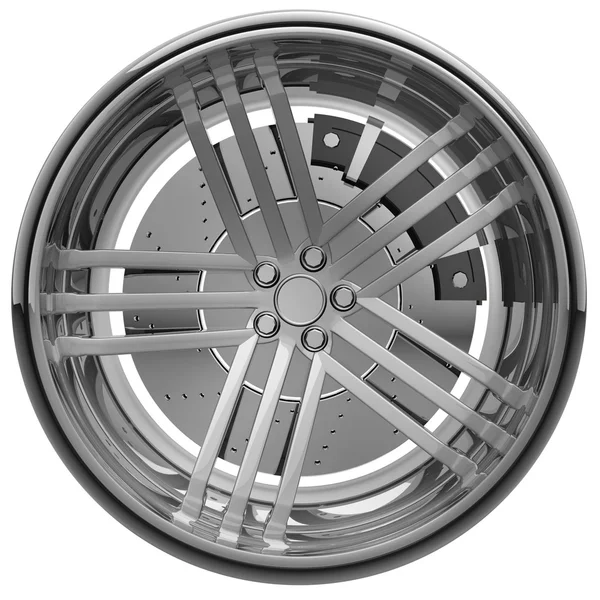 Car wheel isolated on white 3d render — Stock Photo, Image