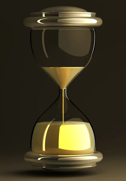 Closeup of hourglass in warm black and dark isolated on white background 3 — Stock Photo, Image