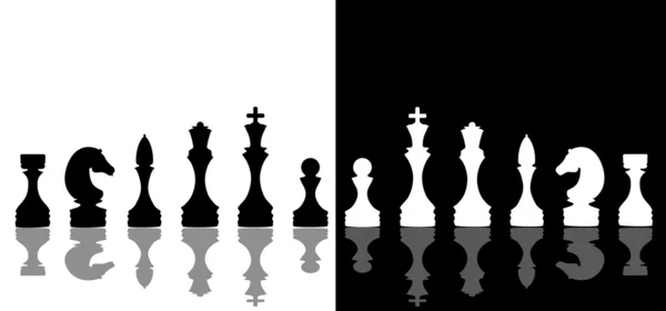 Silhouette chess isolated 3d render — Stock Photo, Image