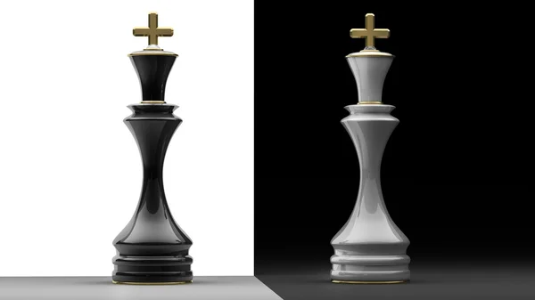 Król renderowania 3d szachy na białym tle — Zdjęcie stockowe