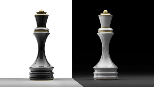 Dame Schach isoliert 3d render — Stockfoto