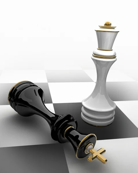Imagem de conceito de xadrez - xeque-mate — Fotografia de Stock