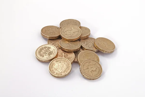 British, UK, pound coins. — Stock Photo, Image