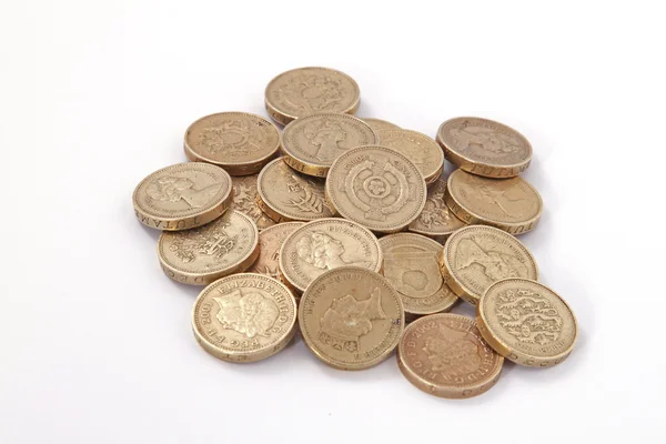 Britten, Verenigd Koninkrijk, pond munten. — Stockfoto