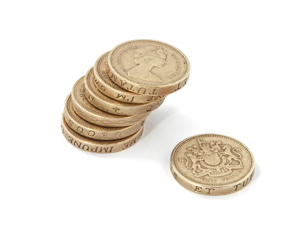 イギリス、イギリスのポンドの硬貨. — ストック写真