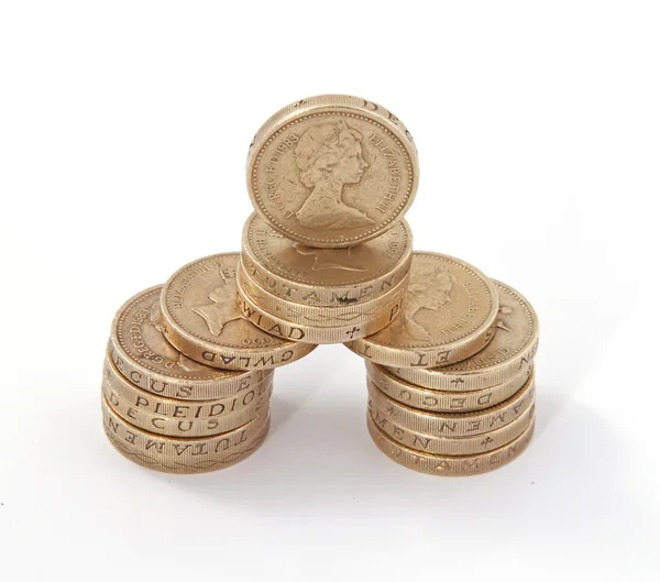 Британські, Великобританія, фунт монети. Стокове Зображення