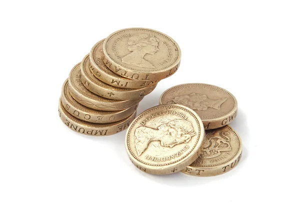 Британські, Великобританія, фунт монети. Стокове Зображення